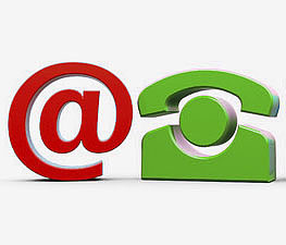 E-Mail- und Telefonsymbol
